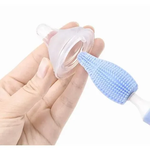 Cọ Bình Sữa Silicon 3 Chi Tiết, Tay Cầm 360 Độ Dùng Cho Mọi Loại Bình Sữa, Cốc, Ly, Bình Nước