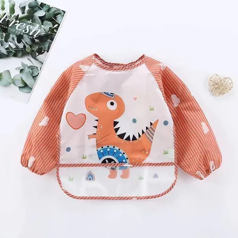 Áo Yếm Ăn Dặm Dài Tay Có Máng Hứng - Chống Thấm Cho Bé, Thiết Kế Thoải Mái & Dễ Dàng Vệ Sinh