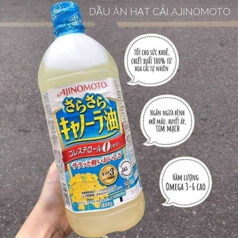 Dầu Hạt Cải Ajinomoto 1 Lít, Chính Hãng Nhật - Date 6.2025