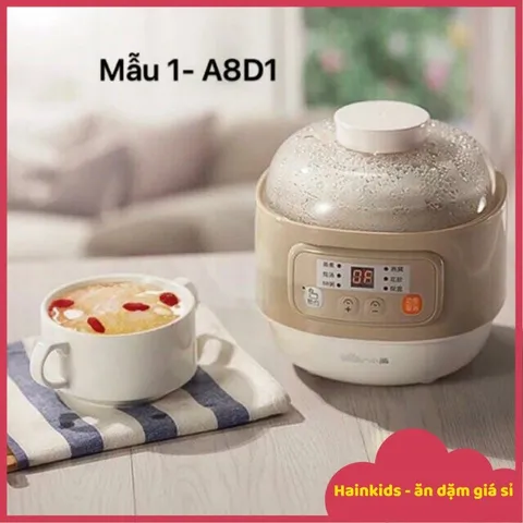 Nắp và Thố Sứ Nồi Bear Nâu 0.8L - Bảo Vệ Chống Vỡ - Đồ Gia Dụng Nhà Bếp Thẩm Mỹ và Thực Dụng
