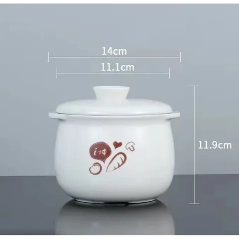 Nắp và Thố Sứ Nồi Bear Nâu 0.8L - Bảo Vệ Chống Vỡ - Đồ Gia Dụng Nhà Bếp Thẩm Mỹ và Thực Dụng