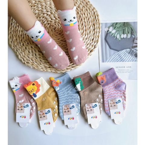Tất Vớ Cao Cổ Chống Trơn Trượt Cho Bé - Tất Tập Đi Cho Trẻ Sơ Sinh, Đồ Chơi Nhà Banh, Kích Thước S và M
