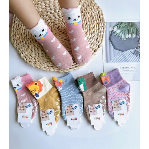 Tất Vớ Cao Cổ Chống Trơn Trượt Cho Bé - Tất Tập Đi Cho Trẻ Sơ Sinh, Đồ Chơi Nhà Banh, Kích Thước S và M