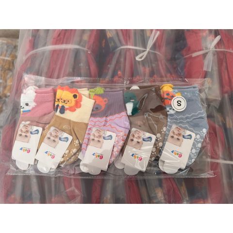 Tất Vớ Cao Cổ Chống Trơn Trượt Cho Bé - Tất Tập Đi Cho Trẻ Sơ Sinh, Đồ Chơi Nhà Banh, Kích Thước S và M