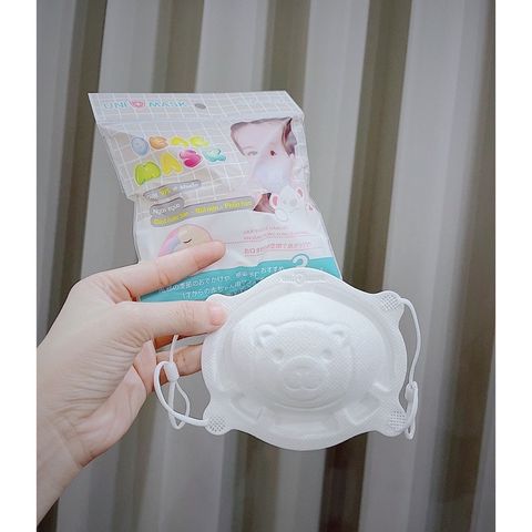 Khẩu Trang Hình Gấu 4D UNIMASK/KICHI An Toàn, Thoải Mái Cho Bé 1-6 Tuổi - Bảo Vệ Mặt, Chống Bụi, Dễ Đeo, Cute, 3 Chiếc/ Túi Zip