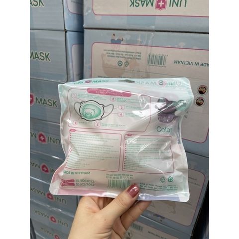 Khẩu Trang Hình Gấu 4D UNIMASK/KICHI An Toàn, Thoải Mái Cho Bé 1-6 Tuổi - Bảo Vệ Mặt, Chống Bụi, Dễ Đeo, Cute, 3 Chiếc/ Túi Zip