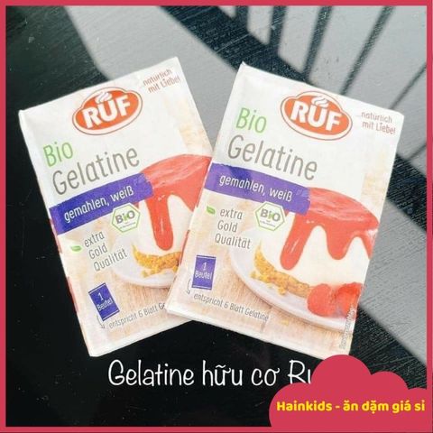 Bột Gelatine Hữu Cơ RUF 9g - Gelatin Biovegan Thuần Chay 18g, Nguyên Liệu Làm Bánh Rau Câu, Pudding, Tiramisu An Toàn, Chứng Nhận EU