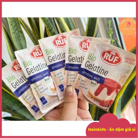 Bột Gelatine Hữu Cơ RUF 9g - Gelatin Biovegan Thuần Chay 18g, Nguyên Liệu Làm Bánh Rau Câu, Pudding, Tiramisu An Toàn, Chứng Nhận EU