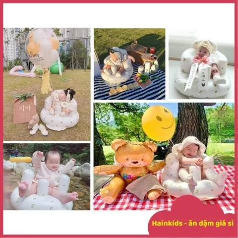 Ghế Hơi Tập Ngồi Cho Bé - Ghế Phao Cao Cấp An Toàn, Phong Cách Hàn Quốc, Dành Cho Trẻ Từ 6 Tháng Tuổi, Chụp Ảnh Xinh Xắn