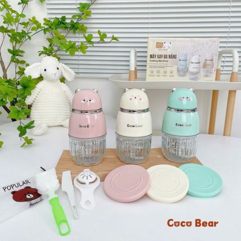 Máy Xay Ăn Dặm Cocobear 8 Lưỡi Dao Thép Không Gỉ và Cối Thủy Tinh - Dung Tích 300ml, An Toàn Cho Bé Yêu