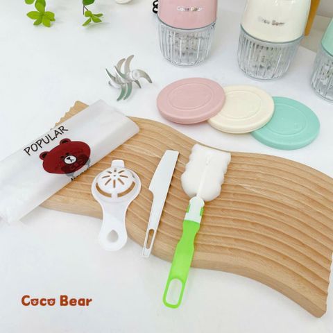 Máy Xay Ăn Dặm Cocobear 8 Lưỡi Dao Thép Không Gỉ và Cối Thủy Tinh - Dung Tích 300ml, An Toàn Cho Bé Yêu
