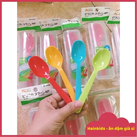 Bộ 4 Thìa Nhựa Inomata Nhật Bản - Kèm Hộp Đựng