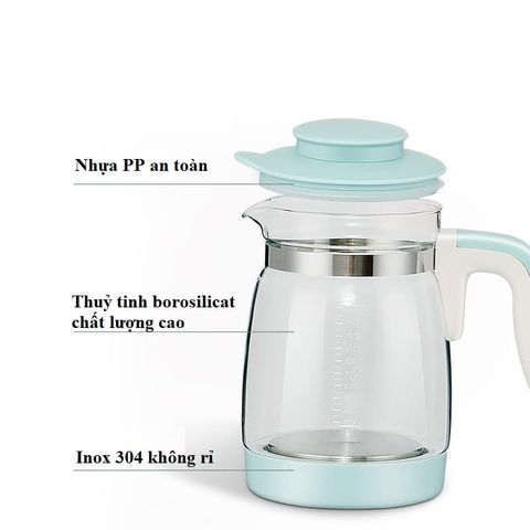 Bình Đun Nước Pha Sữa Giữ Nhiệt Coco Bear/Misuta - Thiết Bị Tiện Lợi, Chế Độ Khử Clo, Đun Nước Siêu Nhanh, An Toàn Cho Bé