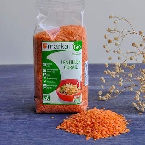 Đậu Lăng Đỏ Cam Hữu Cơ Markal 500gr - Đậu Nấu Nhanh, Dễ Dàng Chế Biến - Hàng Nhập Pháp, Có Tách Lẻ 100gr