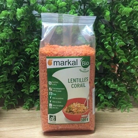Đậu Lăng Đỏ Cam Hữu Cơ Markal 500gr - Đậu Nấu Nhanh, Dễ Dàng Chế Biến - Hàng Nhập Pháp, Có Tách Lẻ 100gr