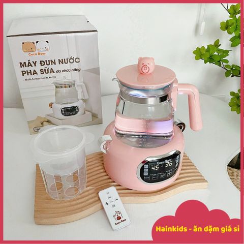 Phụ Kiện Bình Đun Thủy Tinh Thay Thế Coco Bear Bản Cao Cấp Dùng Cho đế Cocobear Có LED, Điều Khiển Từ Xa, Ấm Đun