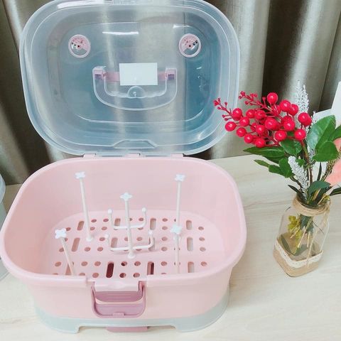 Khay Đựng Bình Sữa Có Nắp Đậy HOLLA - Kệ úp Bình Sữa Cao Cấp, Khay Hứng Nước, Thiết Kế Vệ Sinh, An Toàn Cho Bé