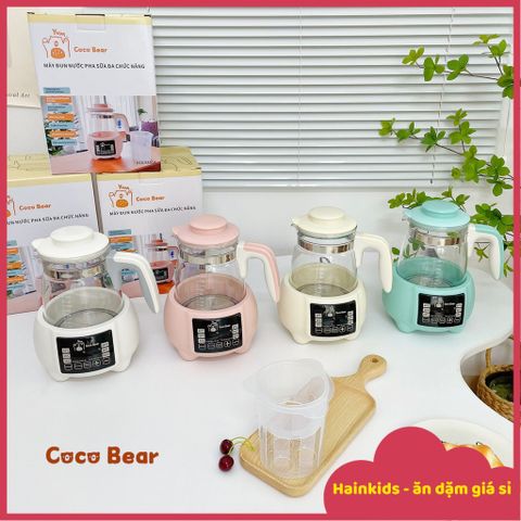 Bình Đun Nước Pha Sữa Coco Bear Cao Cấp - Ấm Đun Nước Khử Clo, LED, Điều Khiển Từ Xa, Giữ Nhiệt 1200ml - Bảo Hành 18 Tháng