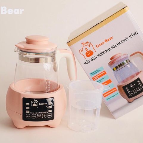 Bình Đun Nước Pha Sữa Coco Bear Cao Cấp - Ấm Đun Nước Khử Clo, LED, Điều Khiển Từ Xa, Giữ Nhiệt 1200ml - Bảo Hành 18 Tháng