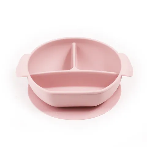 Khay Silicon ăn Dặm, đế Hít Chống đổ, Chống Lật, Chia 3 Ngăn - Khay Ăn BLW