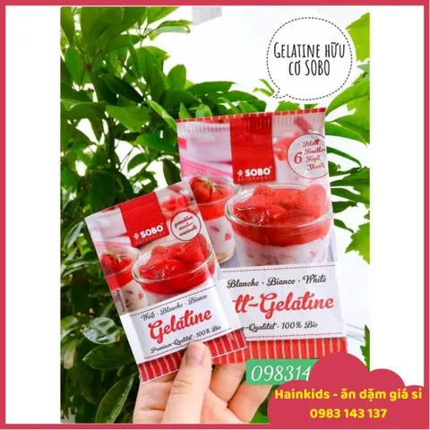 Gelatine Hữu Cơ SOBO, BIOVEGAN Thuần Chay - Làm Bánh Chế Biến Các Món ăn Cho Bé, Date 9.2024