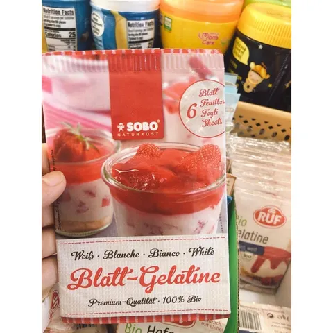 Gelatine Hữu Cơ SOBO, BIOVEGAN Thuần Chay - Làm Bánh Chế Biến Các Món ăn Cho Bé, Date 9.2024