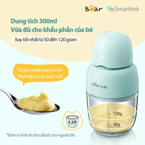 Máy Xay Thực Phẩm Ăn Dặm Cho Bé Bear QSJ-B01P1 - Phiên bản Quốc Tế Chính Hãng BEAR Bảo Hành 18 Tháng