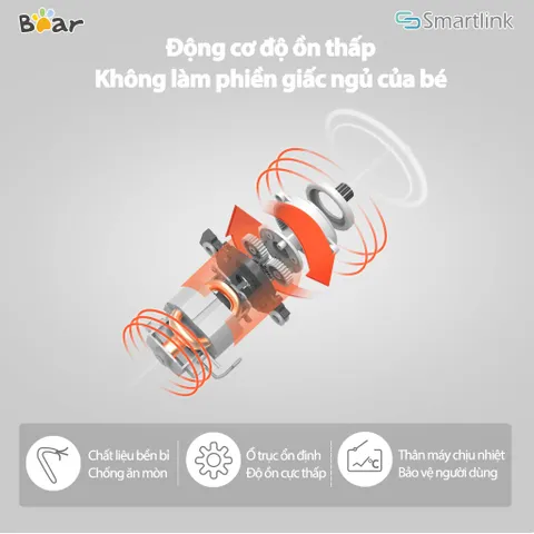 Máy Xay Thực Phẩm Ăn Dặm Cho Bé Bear QSJ-B01P1 - Phiên bản Quốc Tế Chính Hãng BEAR Bảo Hành 18 Tháng