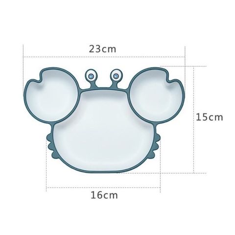 Khay Ăn Dặm Hình Cua Silicon Có Đế Hít Chống đổ, Khay Cua Silicon đế Hít ăn Dặm, Khay BLW Chia Ngăn, Chống đổ, Chống Lật