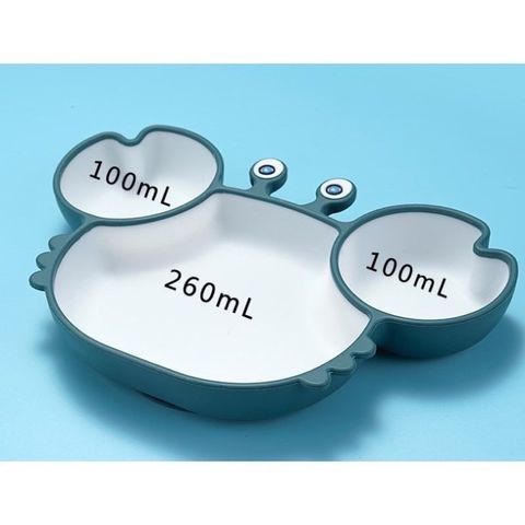 Khay Ăn Dặm Hình Cua Silicon Có Đế Hít Chống đổ, Khay Cua Silicon đế Hít ăn Dặm, Khay BLW Chia Ngăn, Chống đổ, Chống Lật