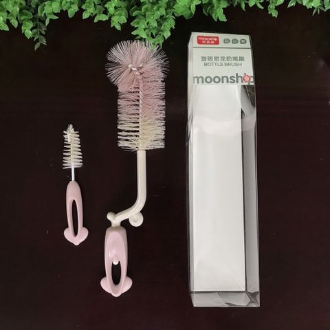 Bộ Cọ Cước Rửa Bình Sữa, Núm Ti 2 Chi Tiết Moonship 360 độ, Cọ Bình Sữa, Bình Nước, Ly Cốc, Tiện Dụng, Giá Rẻ