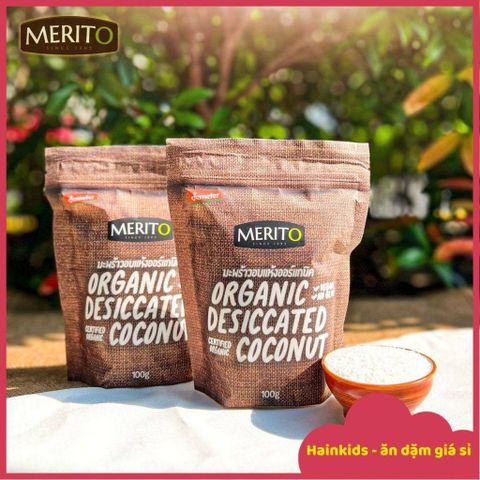 (DATE10.2024)VỤN DỪA HỮA CƠ MeritO 100g, Vụn Dừa Rắc Bánh, Món ăn Phụ Cho Bé, Vụn Dừa MERITO ORGANIC, Nhập Khẩu Thái Lan