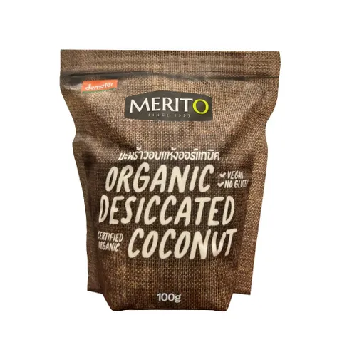 (DATE10.2024)VỤN DỪA HỮA CƠ MeritO 100g, Vụn Dừa Rắc Bánh, Món ăn Phụ Cho Bé, Vụn Dừa MERITO ORGANIC, Nhập Khẩu Thái Lan