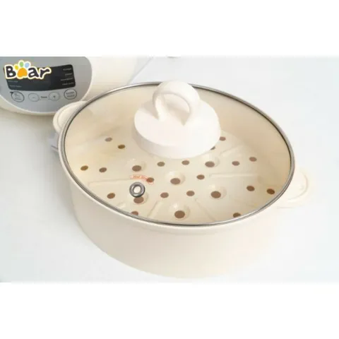 (BẢN TIẾNG VIỆT-BH 18M) Nồi Bear 1L6, Nồi Nấu Cháo Chậm, Nồi Hầm đa Năng Full Bộ 3 Thố Sứ Kèm Hấp, Bear 1.6L, 1,6 Lít