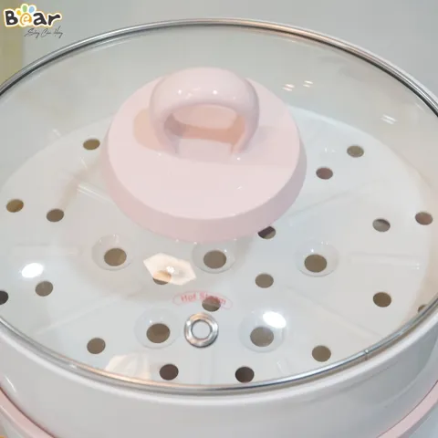 (BẢN TIẾNG VIỆT-BH 18M) Nồi Bear 1L6, Nồi Nấu Cháo Chậm, Nồi Hầm đa Năng Full Bộ 3 Thố Sứ Kèm Hấp, Bear 1.6L, 1,6 Lít