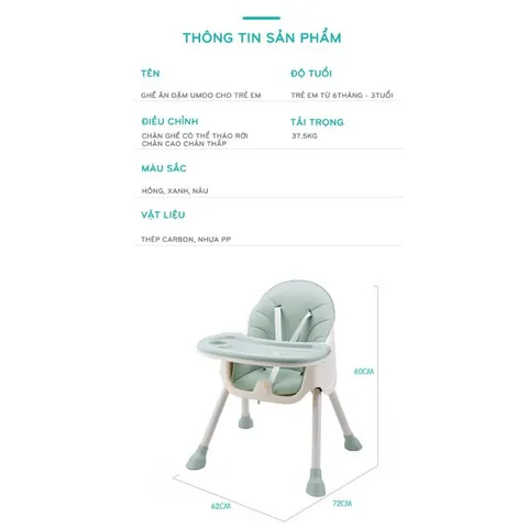 (LINK HỎA TỐC) Ghế ăn Dặm Cho Bé Thương Hiệu Umoo/ Belly/Hanbei/Hoo Phong Cách Hàn Quốc