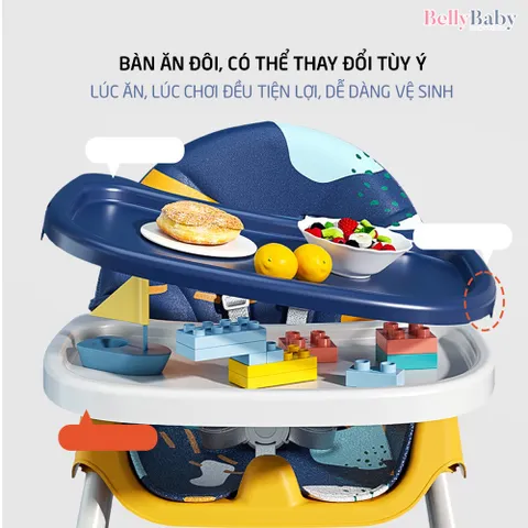 Ghế Ăn Dặm Umoo Ngả Lưng, Có Bánh Xe, Gấp Gọn Cao Cấp Cho Bé, Ghế Ăn Dặm Umoo UM-05145 Chính Hãng