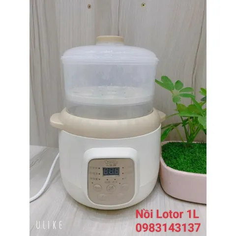 (Tặng thố thủy tinh) Nồi nấu cháo chậm Lotor 1 lít