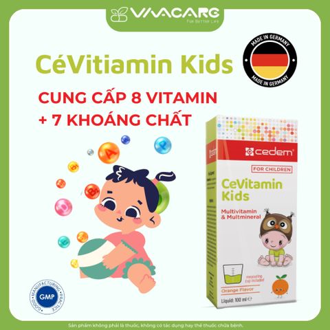 Siro CeVitamin Kids 100ml - Bổ sung Vitamin & Khoáng chất Giúp Trẻ Tăng Sức Đề Kháng, Hương Cam Nhập Khẩu Từ Đức