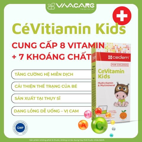 Siro CeVitamin Kids 100ml - Bổ sung Vitamin & Khoáng chất Giúp Trẻ Tăng Sức Đề Kháng, Hương Cam Nhập Khẩu Từ Đức