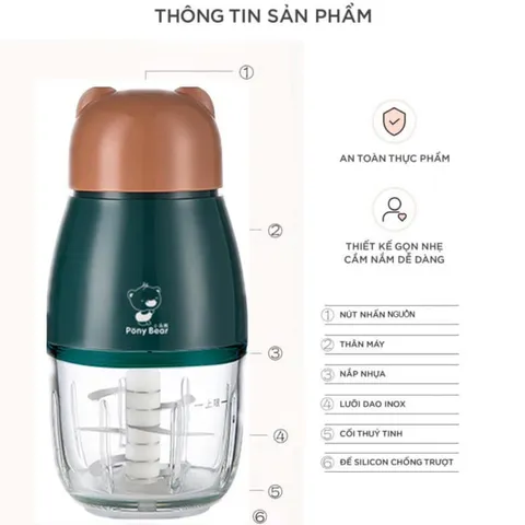 Máy Xay Mini Cầm Tay Topwow 300Ml Chuyên Dùng Xay Đồ Ăn Dặm Cho Bé