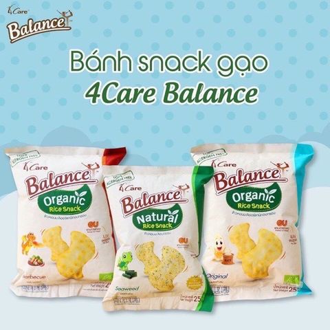 Bánh Gạo Hữu Cơ 4Care Balance Thái Lan 25g,Thơm Ngon, Dễ Tan, Chống Hóc, Nghẹn, Giúp Bé Thành Thạo Kỹ Năng Xử Lý Thức ăn