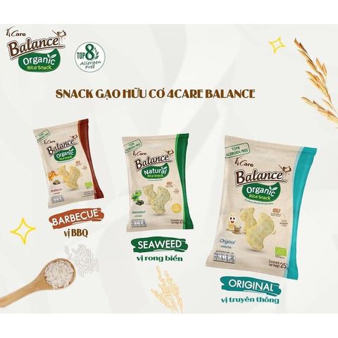 Bánh Gạo Hữu Cơ 4Care Balance Thái Lan 25g,Thơm Ngon, Dễ Tan, Chống Hóc, Nghẹn, Giúp Bé Thành Thạo Kỹ Năng Xử Lý Thức ăn