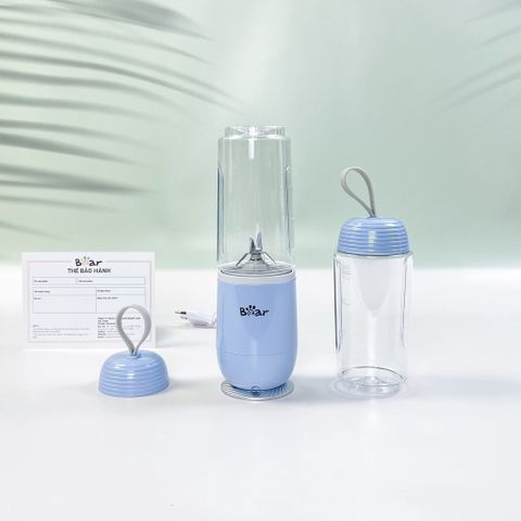 Máy Xay Sinh Tố Cầm Tay Mini Bear LLJ-D04B1, Công Suất 150W, Máy Xay Sinh Tố Gồm 2 Cốc - Bảo Hành 18 Tháng