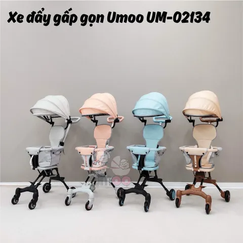 Xe Đẩy 2 Chiều, Gấp Gọn Umoo Um-02134, Có Mái Che, Đệm Lót Cho Bé Đi Dạo, Dã Ngoại, Mang Lên Máy Bay Du Lịch