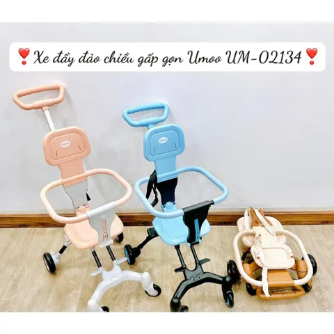 Xe Đẩy 2 Chiều, Gấp Gọn Umoo Um-02134, Có Mái Che, Đệm Lót Cho Bé Đi Dạo, Dã Ngoại, Mang Lên Máy Bay Du Lịch