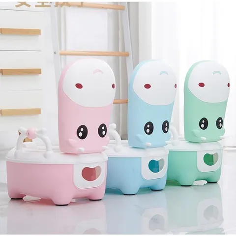 [TẶNG CỌ VỆ SINH] Bô Hà Mã Vệ Sinh Trẻ Em Cao Cấp Cho Bé Từ 1-5 Tuổi, Có Chỗ Dựa Và Khay Tiện Dụng, Nhựa Cứng Cáp