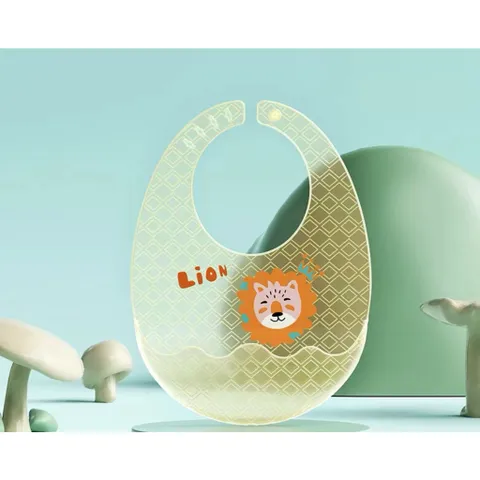 Yếm Silicon Có Máng Cách Điệu Hình Trứng, Co Giãn Tốt, Gọn Nhẹ Giá Rẻ Dùng Cho Bé Ăn Dặm