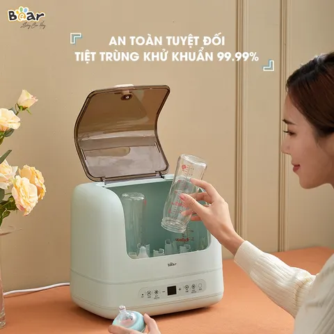 Máy Sấy, Tiệt Trùng Bình Sữa Đa Năng Bear 10L, Bear SB-MTT17 Khử Trùng Núm Ti Gặm Nướu Bát Đũa Của Bé SB-MTT17
