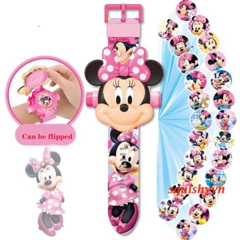 Đồng Hồ Chiếu 3D Kỹ Thuật Số Minnie và Frozen - Đồ Chơi Giáo Dục Cho Trẻ Em - Quà Tặng Sinh Nhật Tuyệt Vời